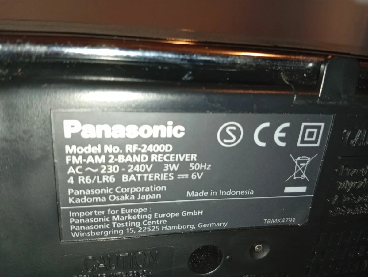 Panasonic Radio Rf 2400d Ac/battery Very Good /C - Image 2
