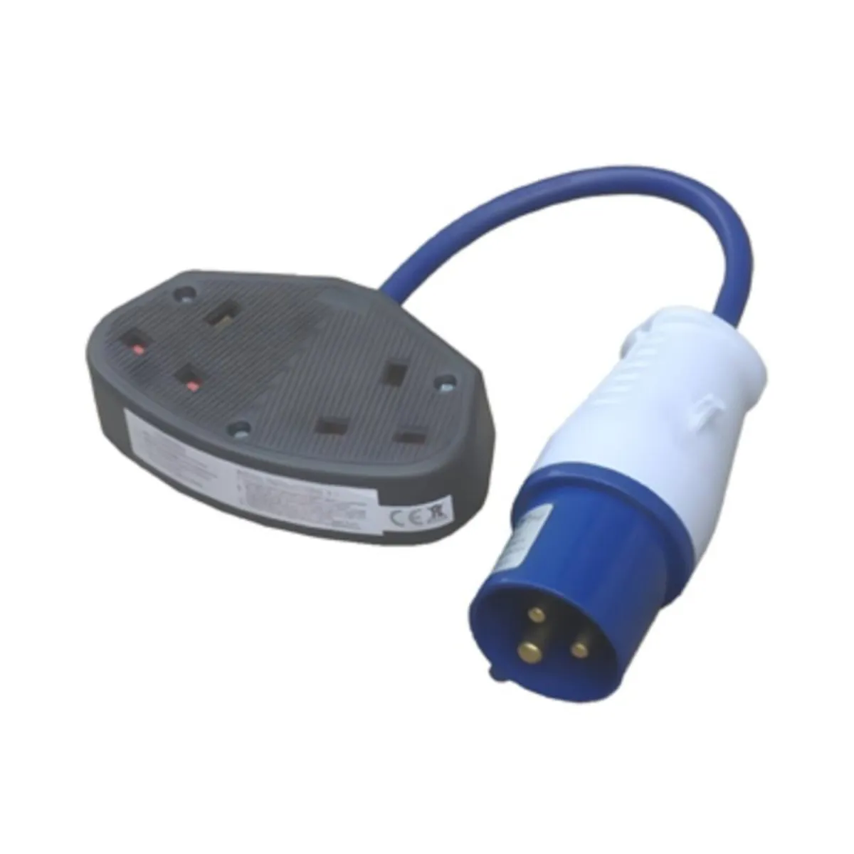 Power Fly Lead – 16A to 13A, 240V, 2 Gang Socket