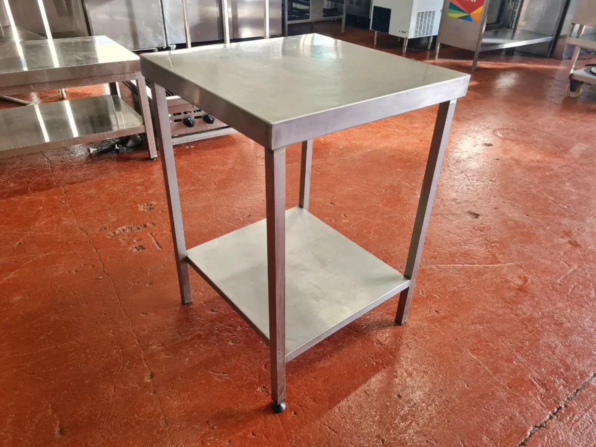 Stainless steel sinks, tables and shelf - Image 3