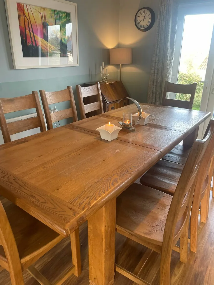 Solid Oak 8 Seater Dining Table