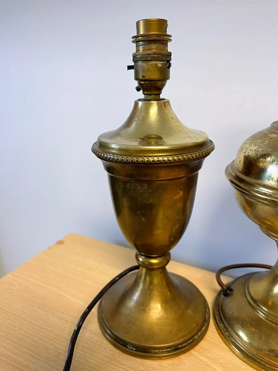 Pair of Vintage brass lamps - Image 3