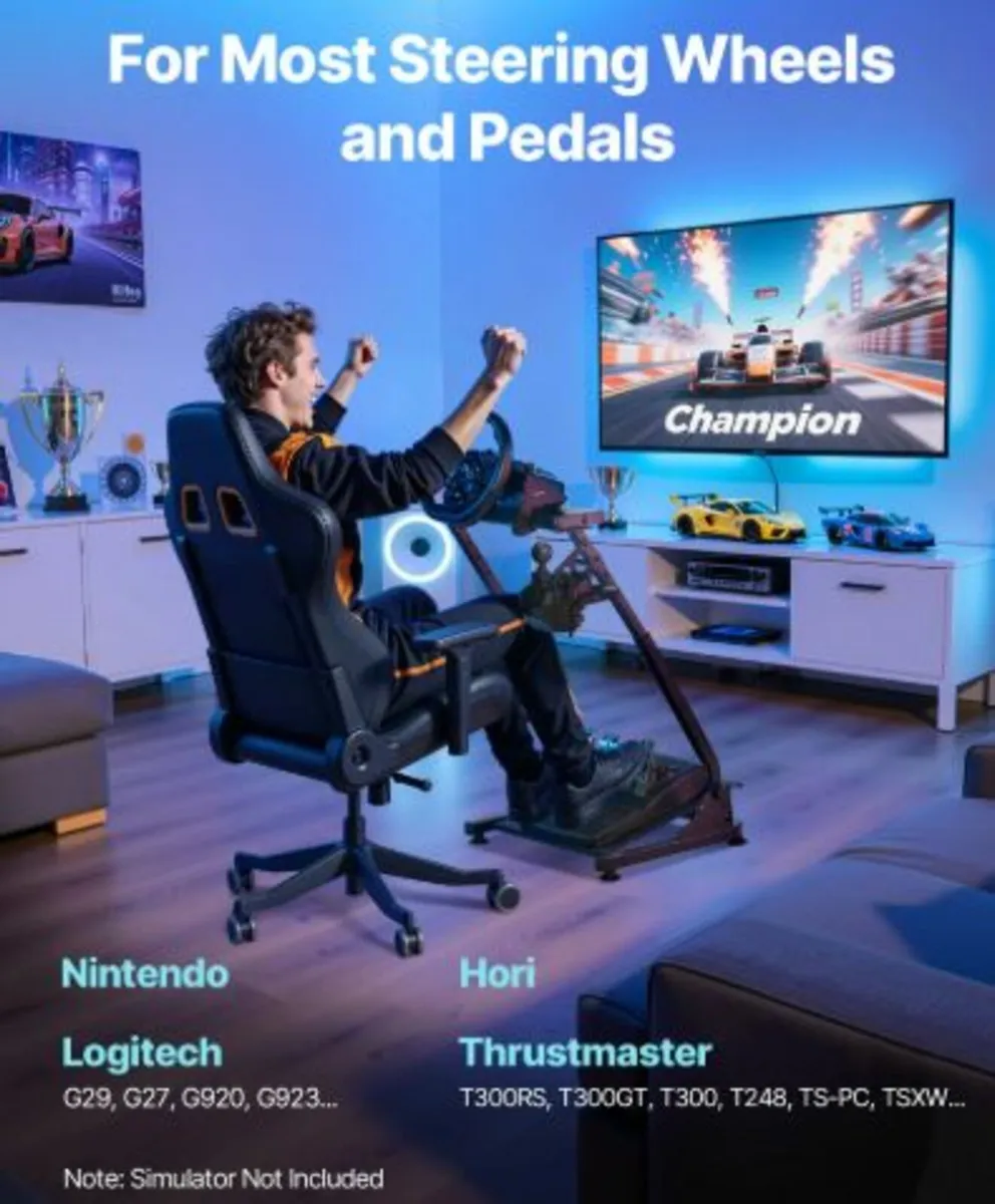 Racing Wheel Stand,Adjustable & Foldable Simulator - Image 2