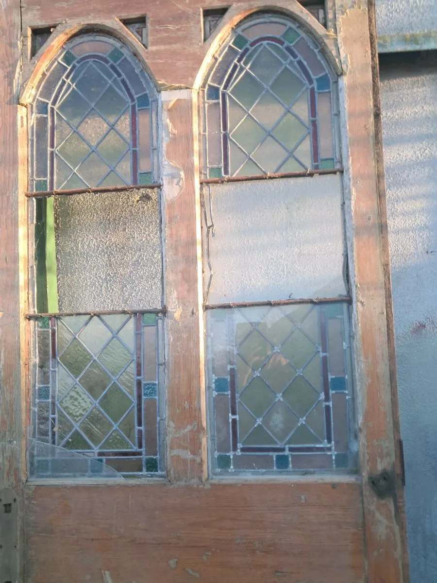 Two  pitch pine doors - Image 2