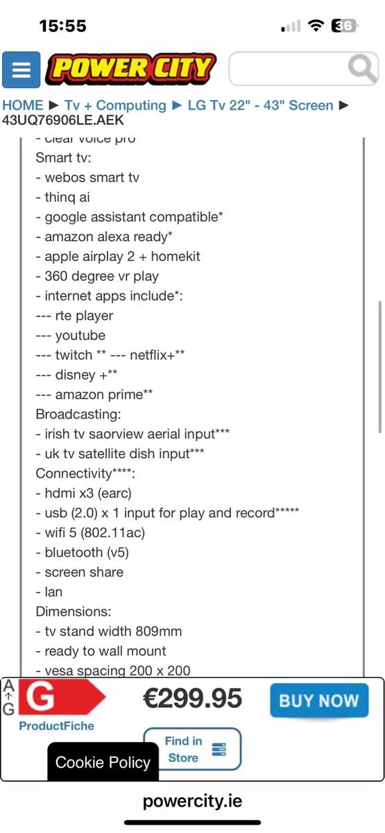 TV almost new LG 43” - Image 3