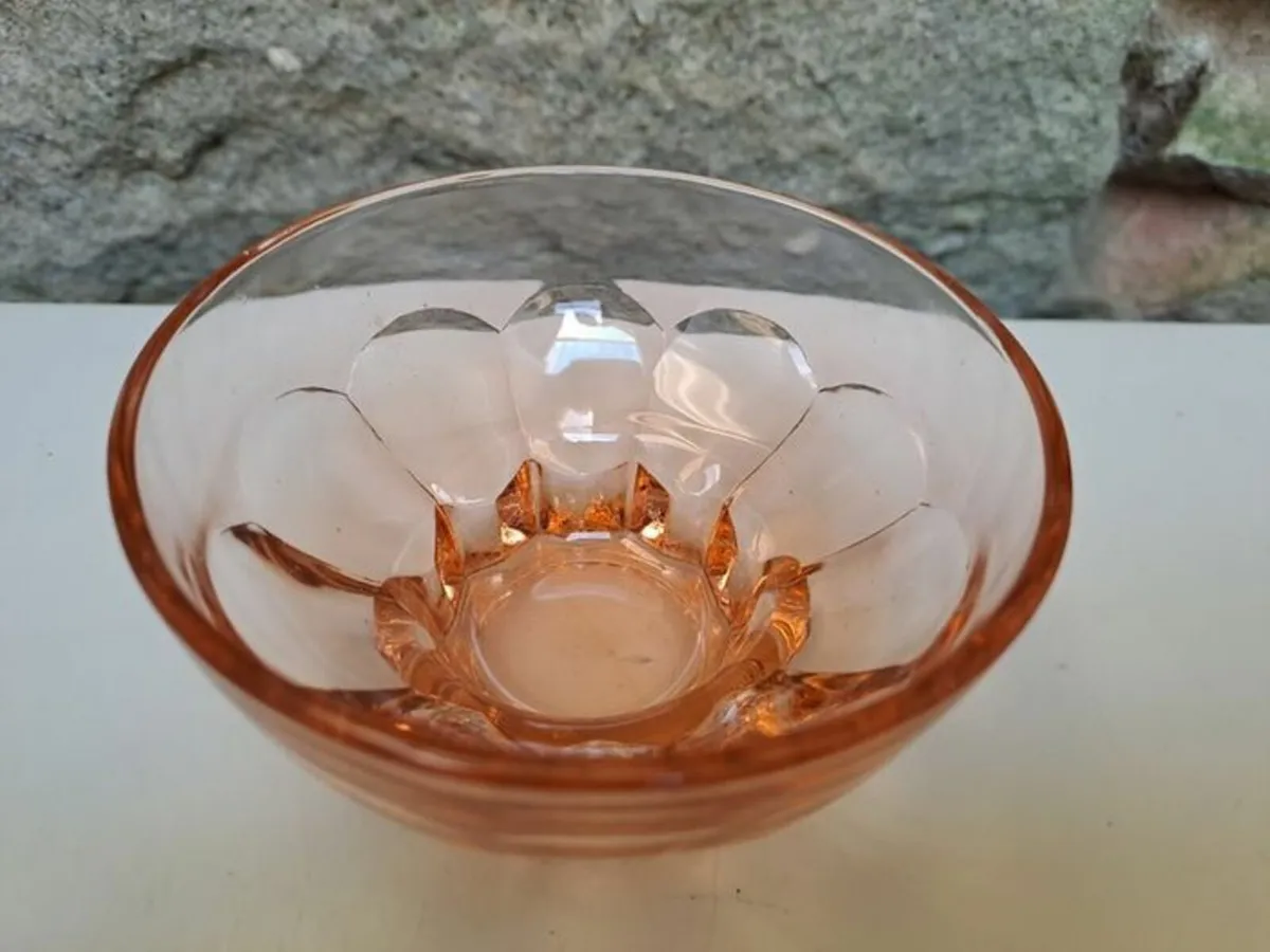 Pink rose glass bowl - Image 2