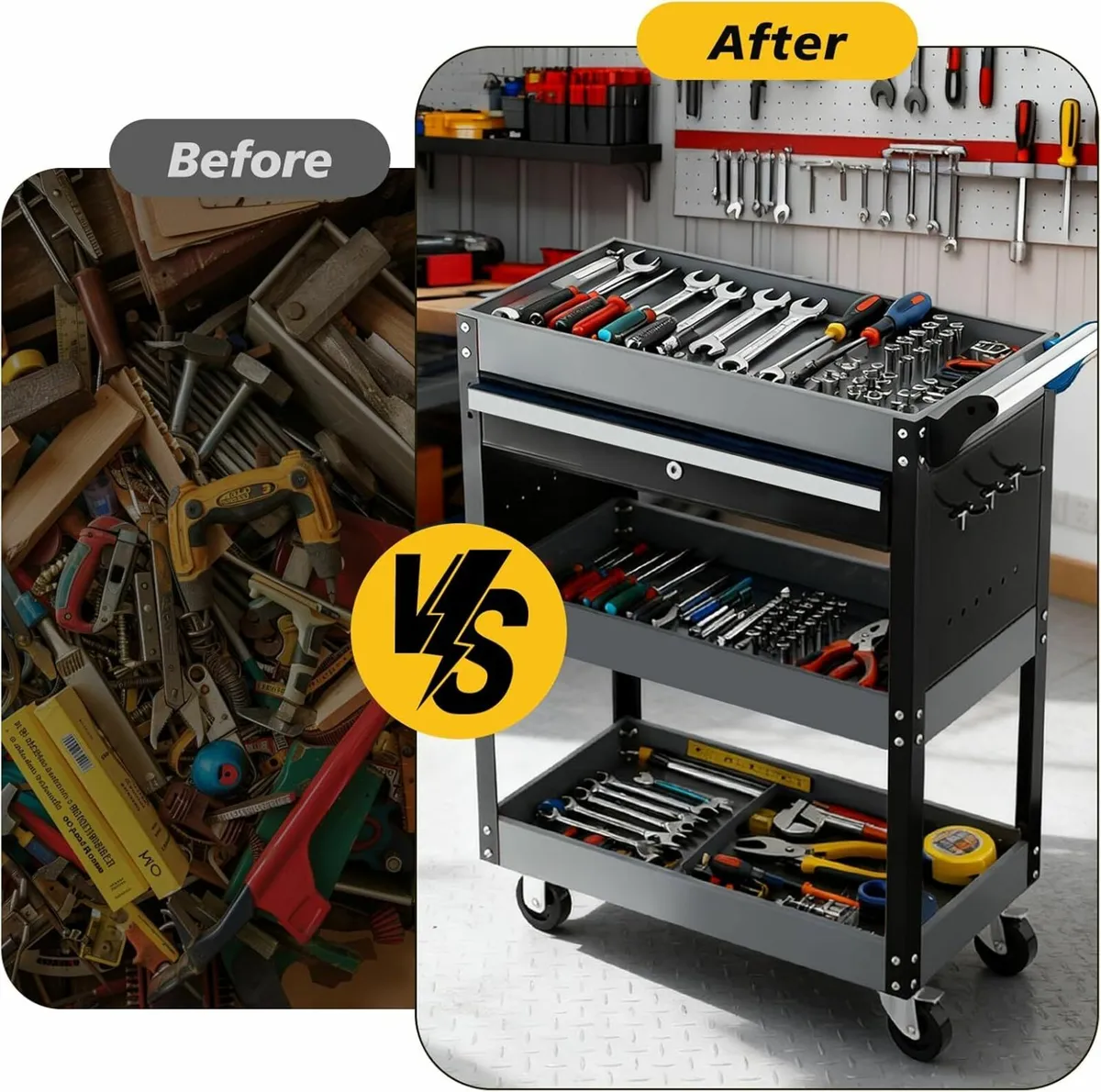 Professional 3-Tier Workshop Tool Trolley  300kg - Image 3