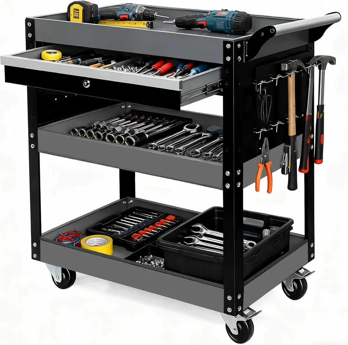 Professional 3-Tier Workshop Tool Trolley  300kg - Image 1