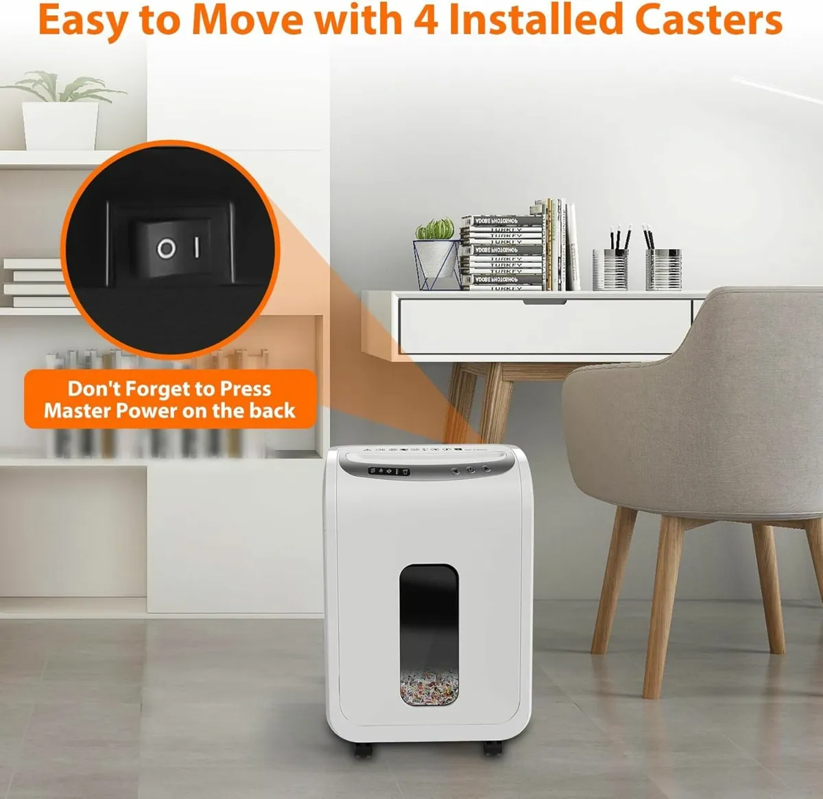 Paper Shredder, 9-Sheet Shreds Paper/Card/Staple - Image 3