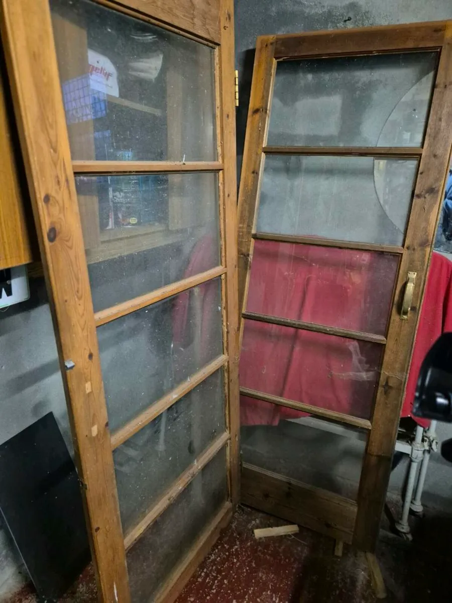 Double glass panel doors (Used)