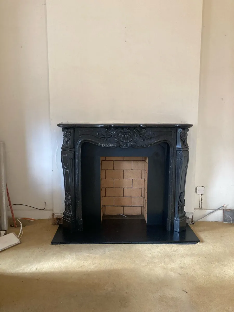 Black marble fireplace - Image 1