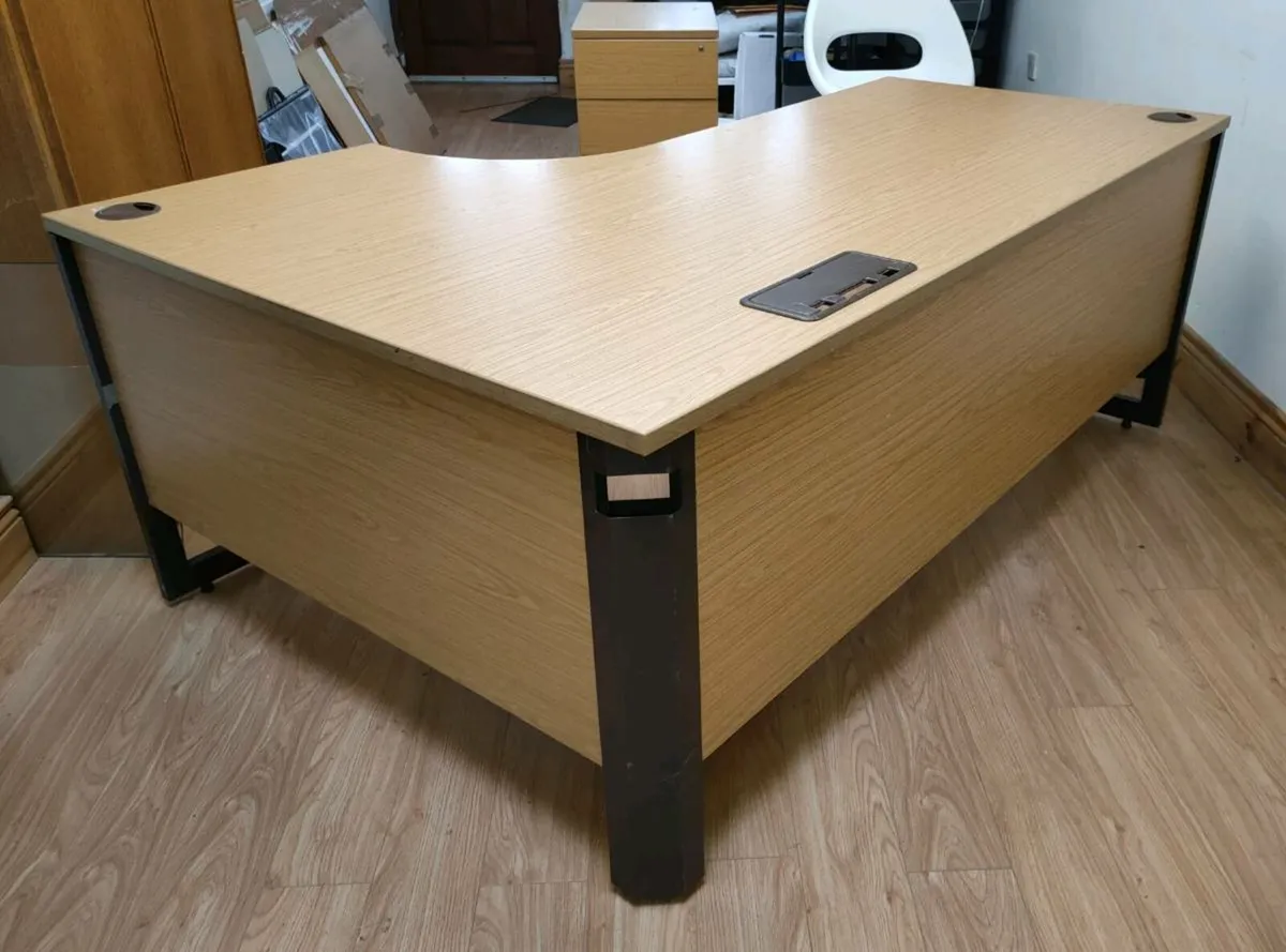 Radial Desk and three drawer matching unit - Image 1