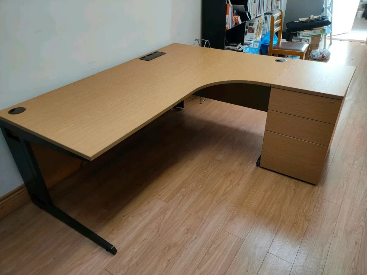 Radial Desk and three drawer matching unit - Image 4