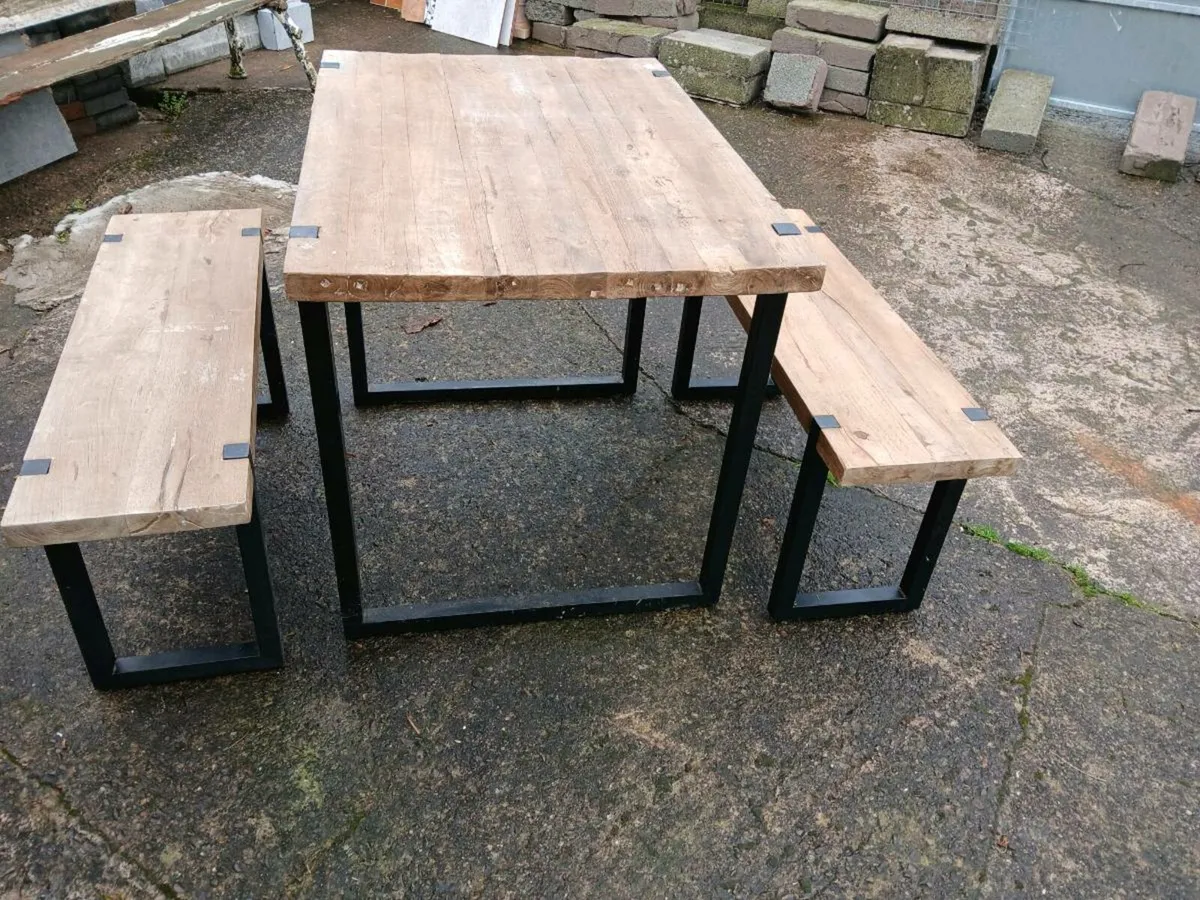Table And 2 bench seats - Image 3