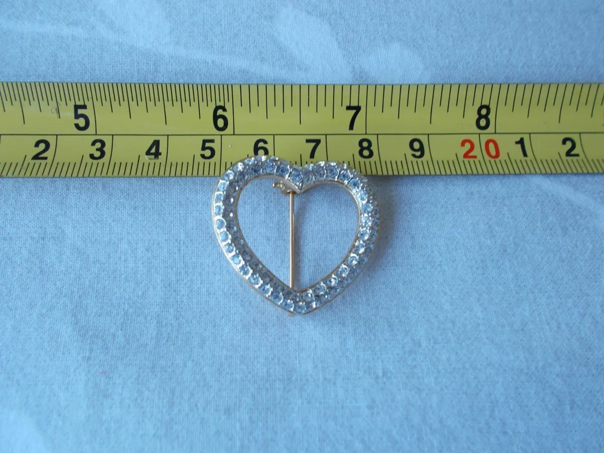 Gold Plated Heart Brooch - Image 2