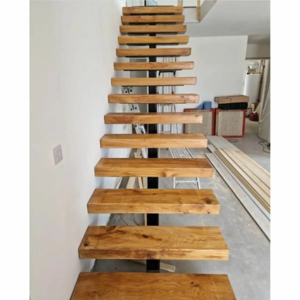 Custom Projects – Timber Stairs  Stair treads cut - Image 2