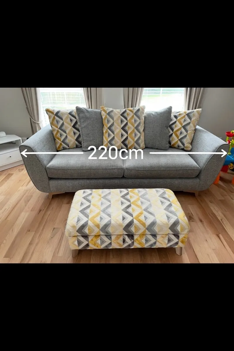 4 Seater Sofa & Footrest - Image 2