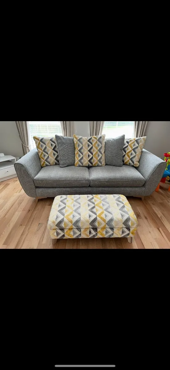 4 Seater Sofa & Footrest - Image 1