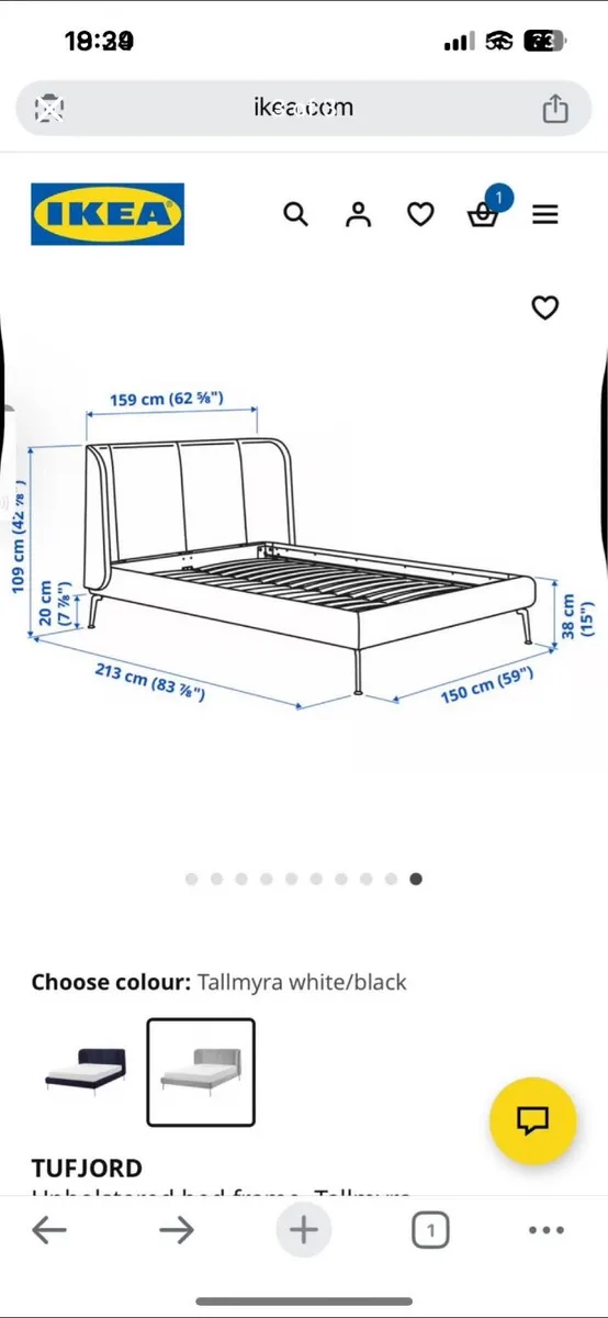 Double Velvet Bed & Mattress - Image 2