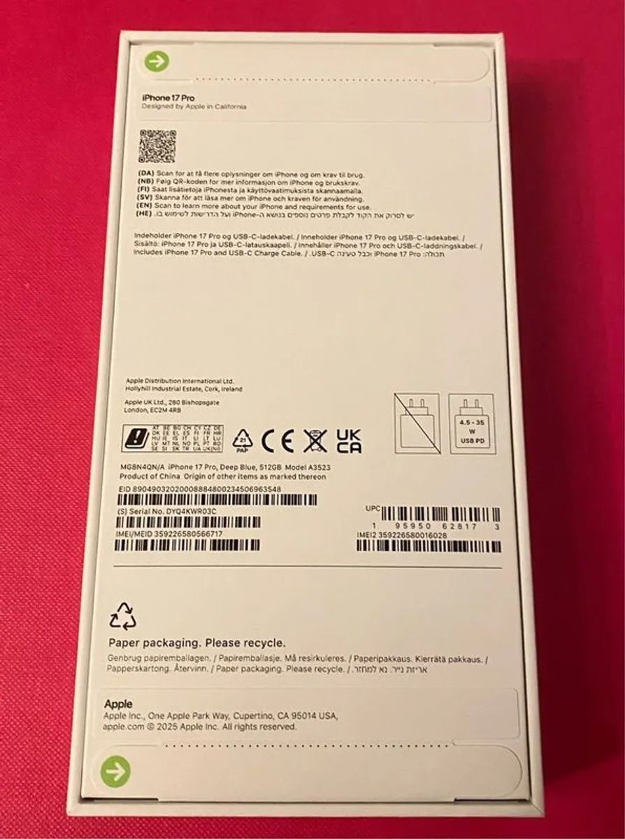 Iphone 17 Pro, Deep Blue, 512GB, Brand New - Image 3