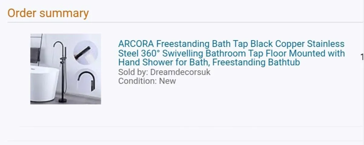 Free standing black bath taps - Image 1