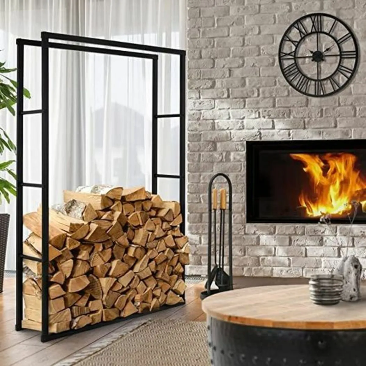Heavy-Duty Firewood Log Rack – Indoor & Outdoor St - Image 1