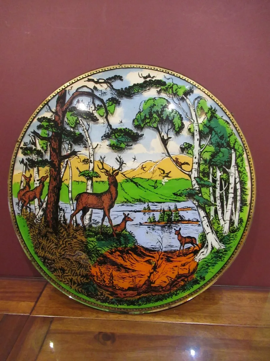 antique vintage DEER painting picture cottage pub - Image 2