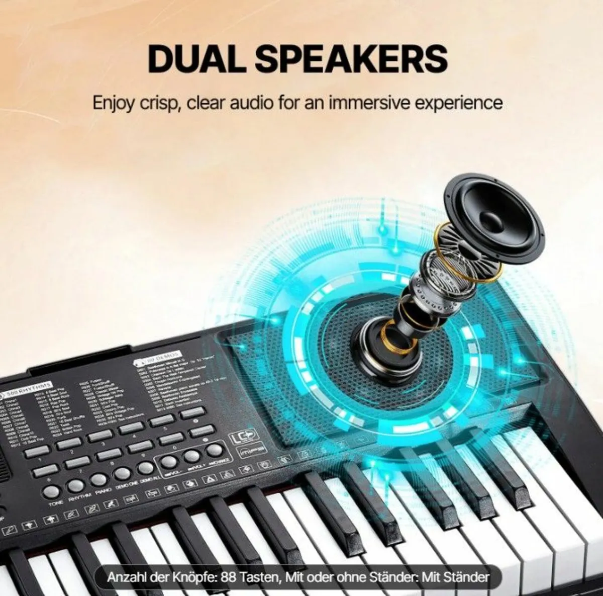 88 Key Digital Piano Keyboard Semi Weighted Electr - Image 4