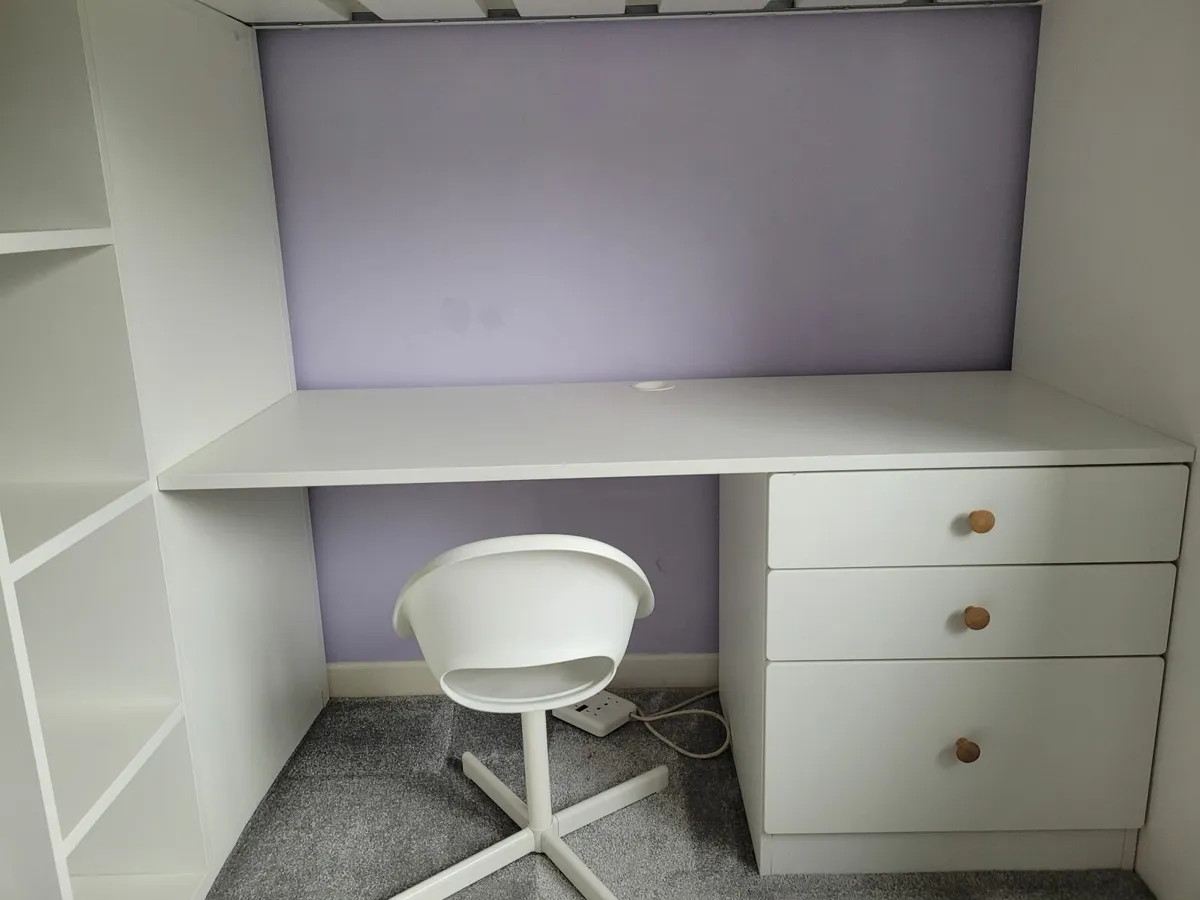 Loft bed with desk and wardrobe - Image 2