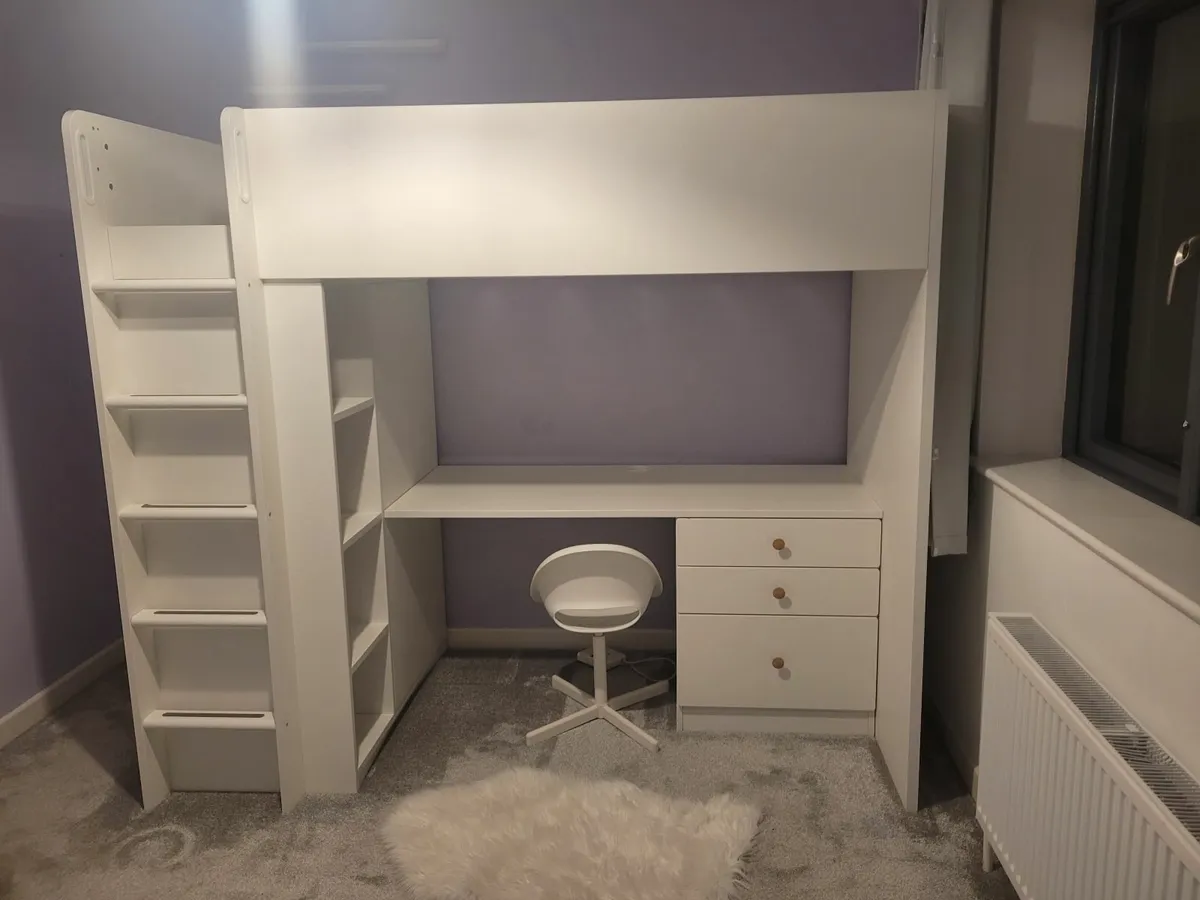 Loft bed with desk and wardrobe - Image 3