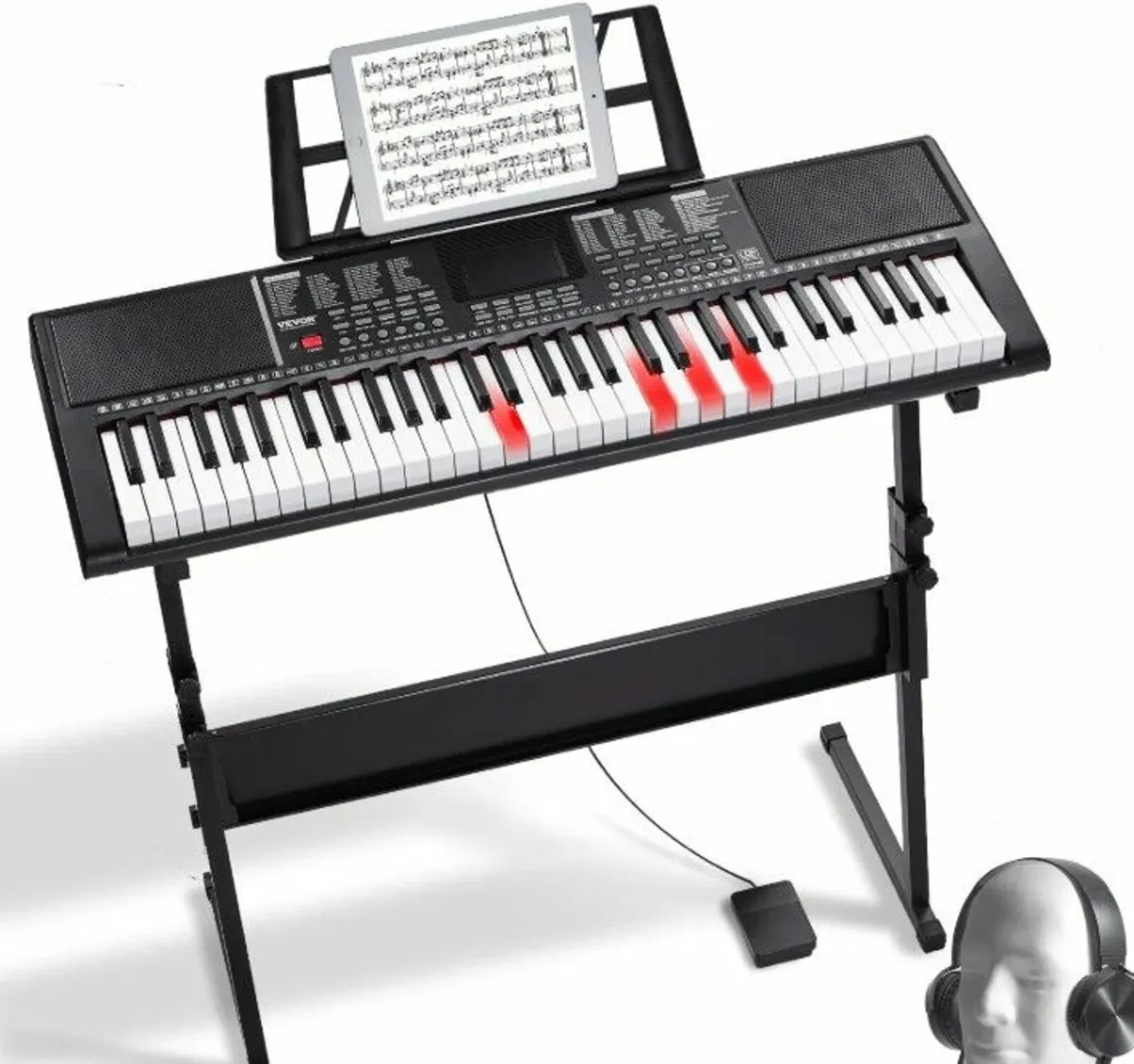 61-Key Digital Keyboard Piano with Stand, Micropho - Image 1
