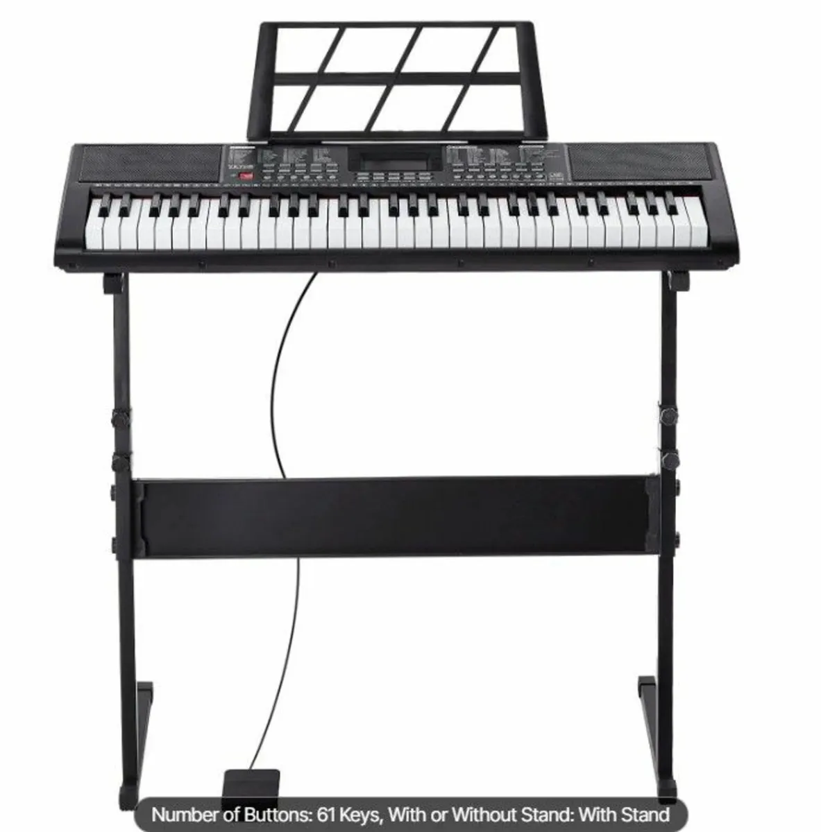 61-Key Digital Keyboard Piano with Stand, Micropho - Image 4