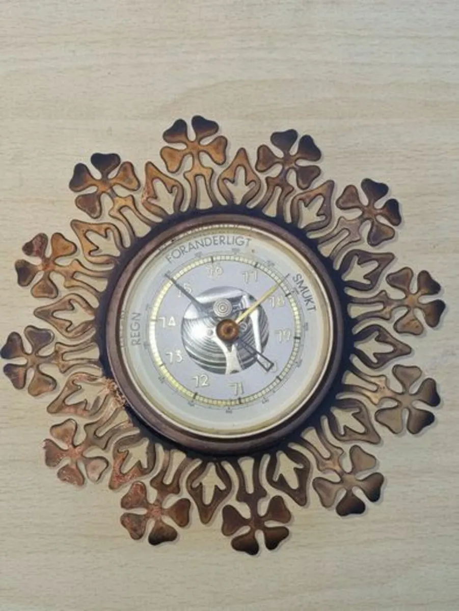 Vintage Brass Scandinavian Barometer - Image 4