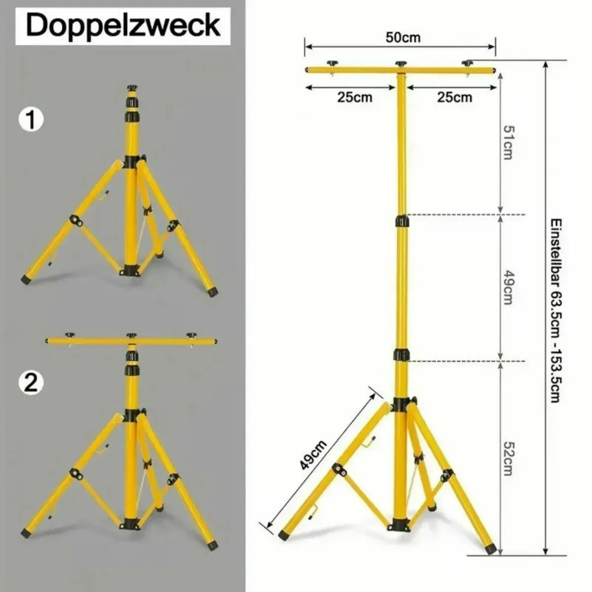 Telescopic LED Floodlight Tripod Stand - Image 3