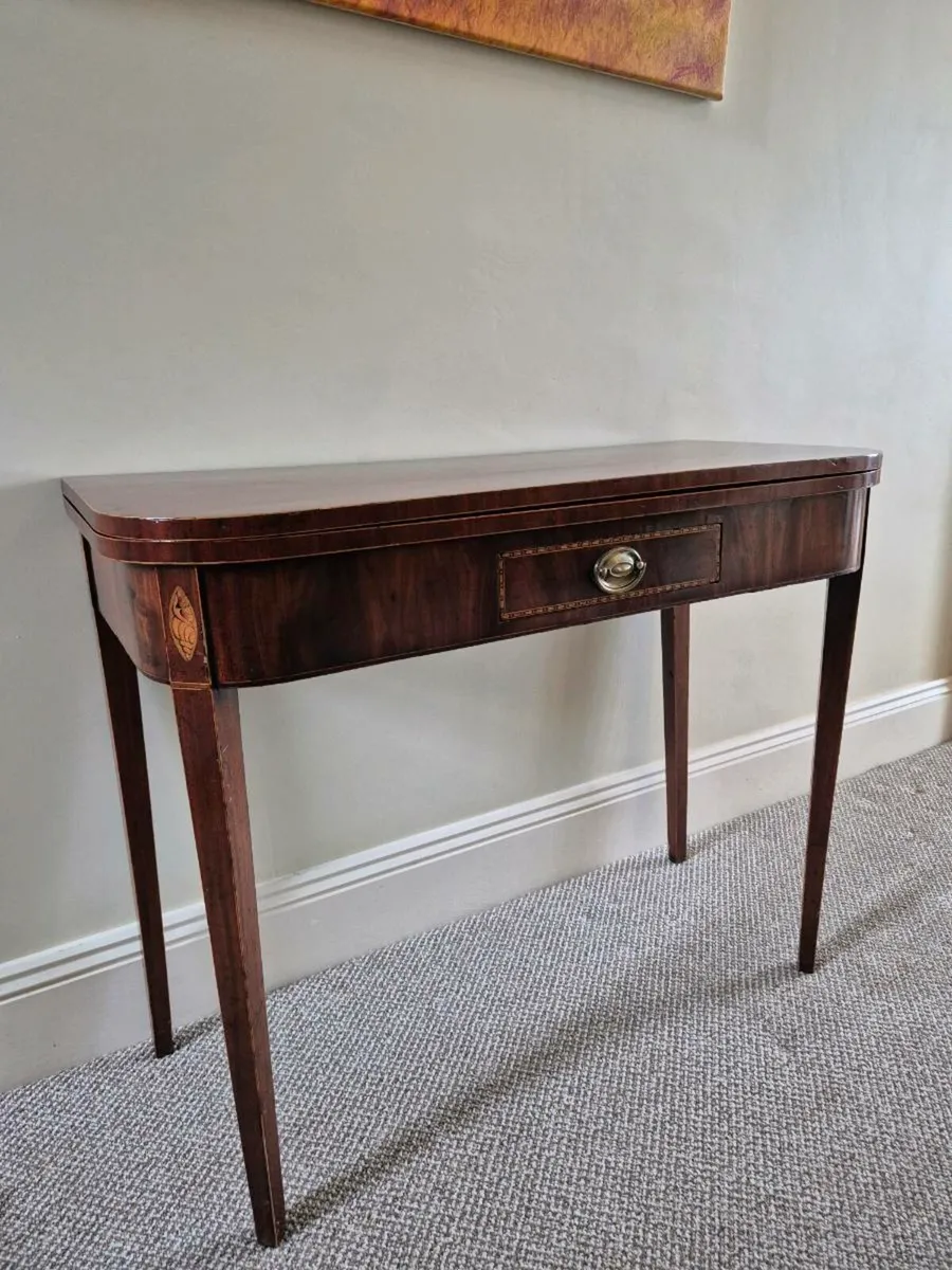 George III Fold over tea table - Image 3