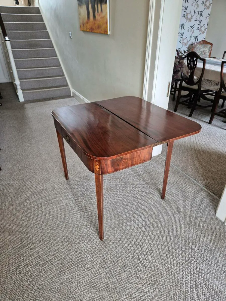 George III Fold over tea table - Image 4