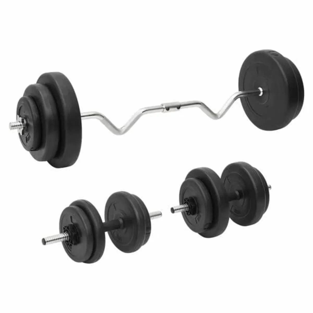 Curl Barbell and Dumbbell with Plates 60 kg - Image 1