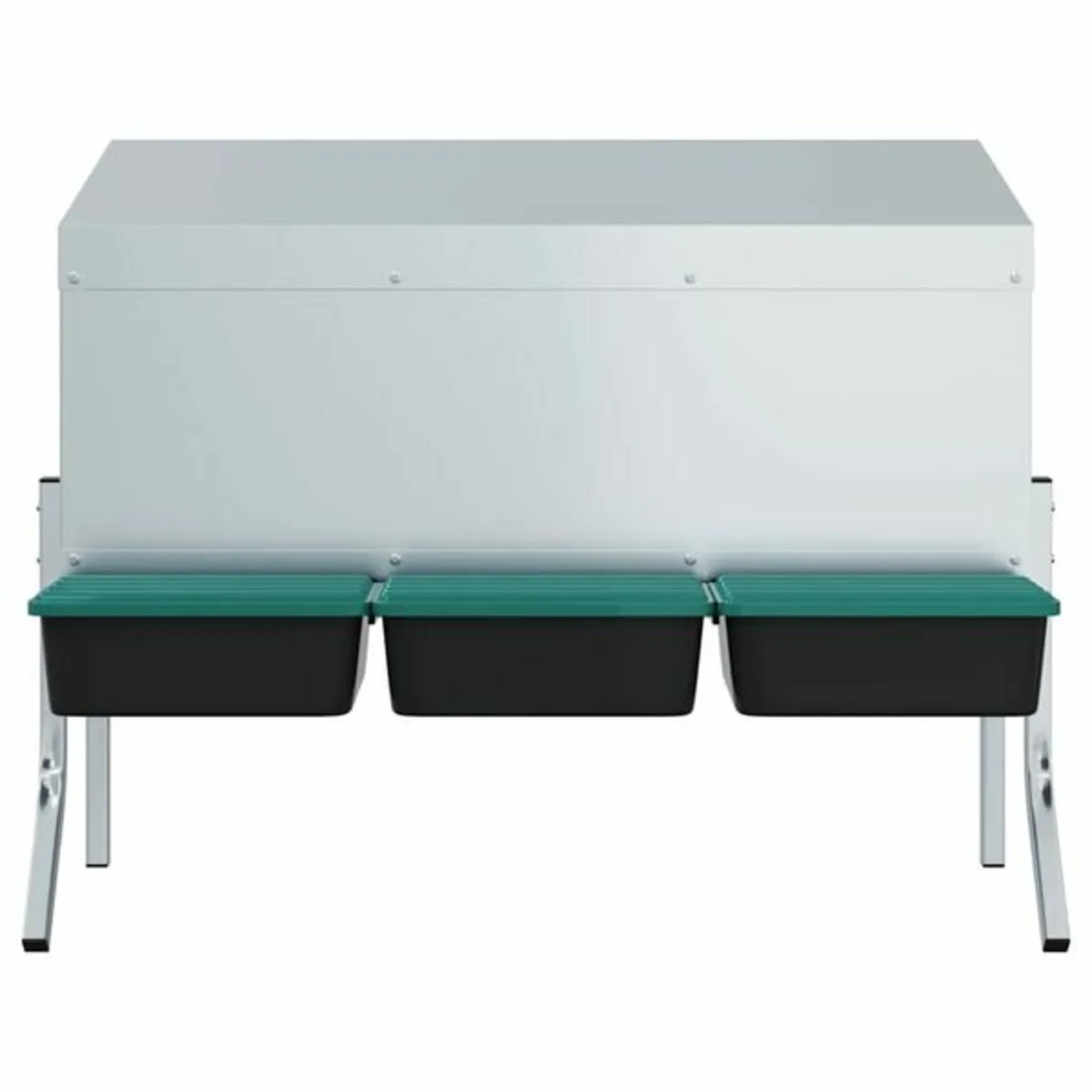 Chicken Nesting Box 3 Compartments with Legs Galva - Image 2