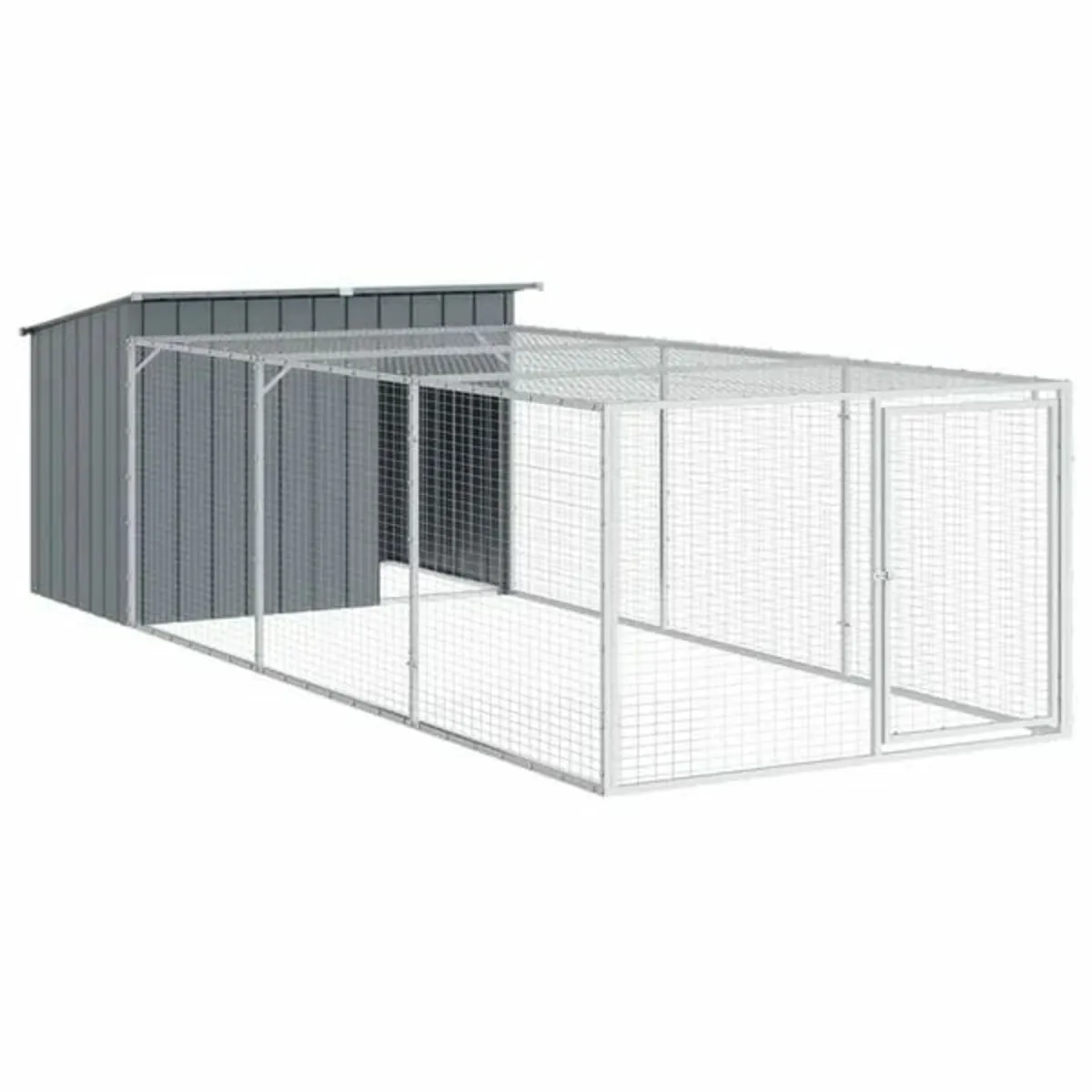 Dog House with Run Anthracite 153x396x110 cm Galva - Image 1