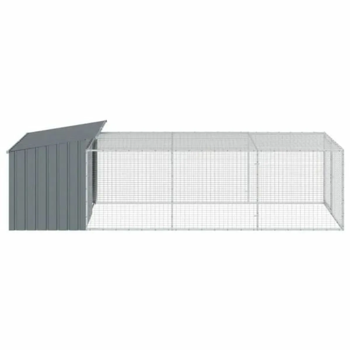 Dog House with Run Anthracite 153x396x110 cm Galva - Image 4