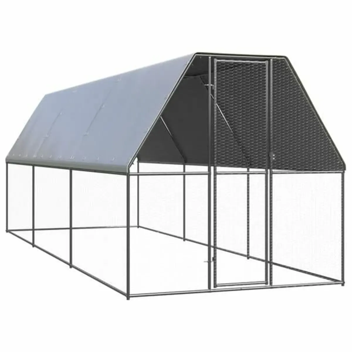 Outdoor Chicken Cage 2x6x2 m Galvanised Steel - Image 1