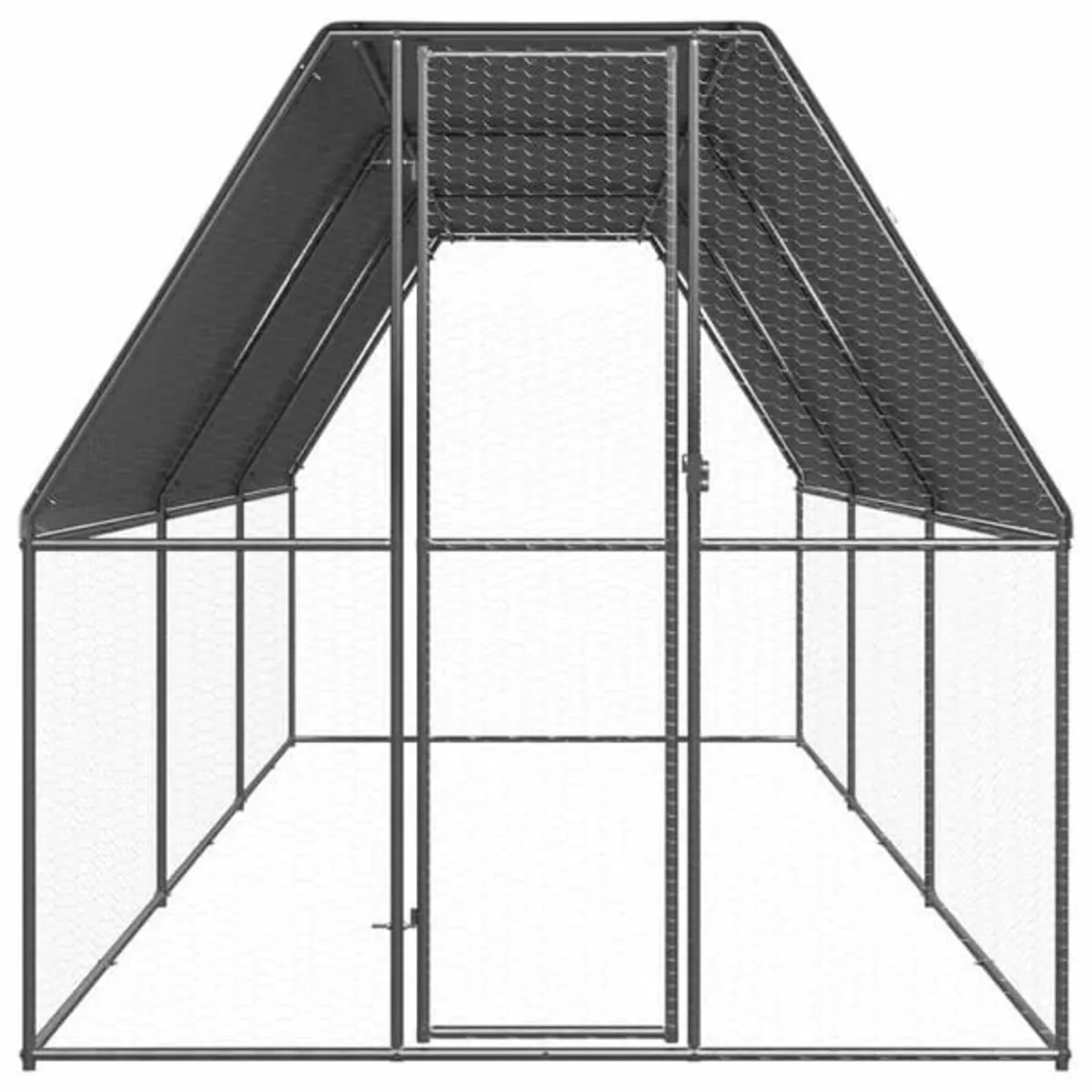 Outdoor Chicken Cage 2x6x2 m Galvanised Steel - Image 2