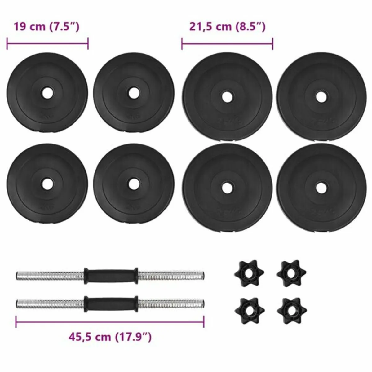 14 Piece Dumbbell Set 20 kg - Image 3