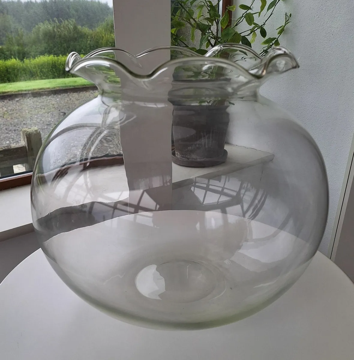 Vintage Glass Fish Bowl - Image 1
