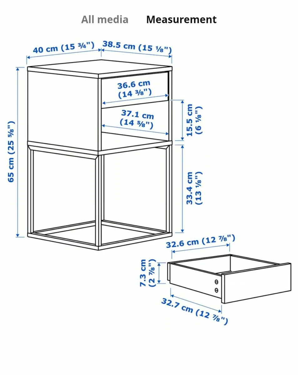 €100 OR BEST OFFER - IKEA Bedside tables, WHITE x2 - Image 2