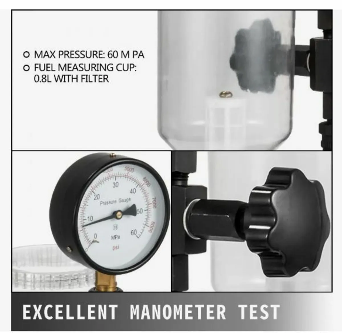 Mophorn 400Bar 6000PSI Diesel Fuel Injector Tester - Image 3