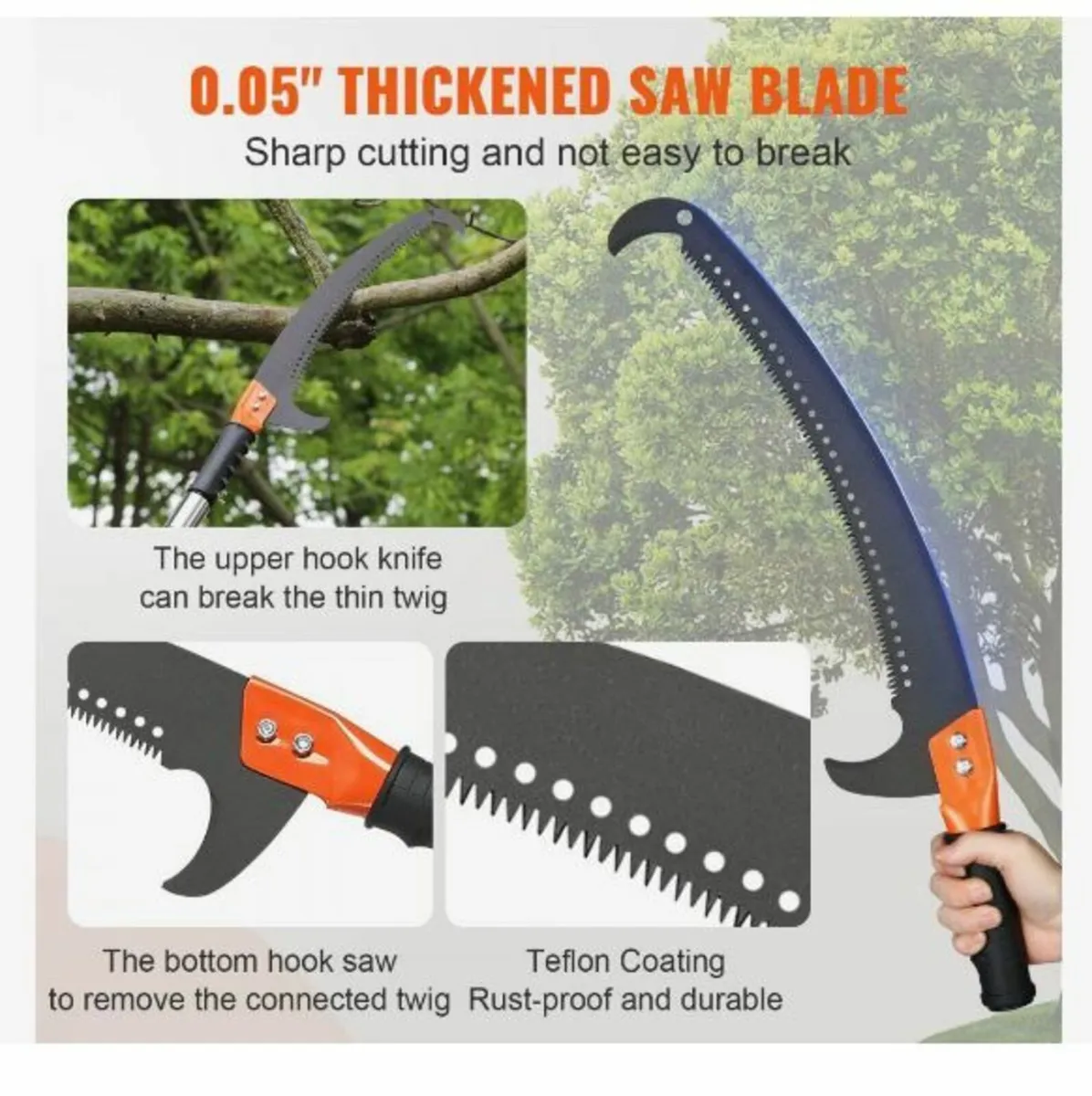 Manual Pole Saw, 2.2 - 8.2 m Extendable Tree Prune - Image 4