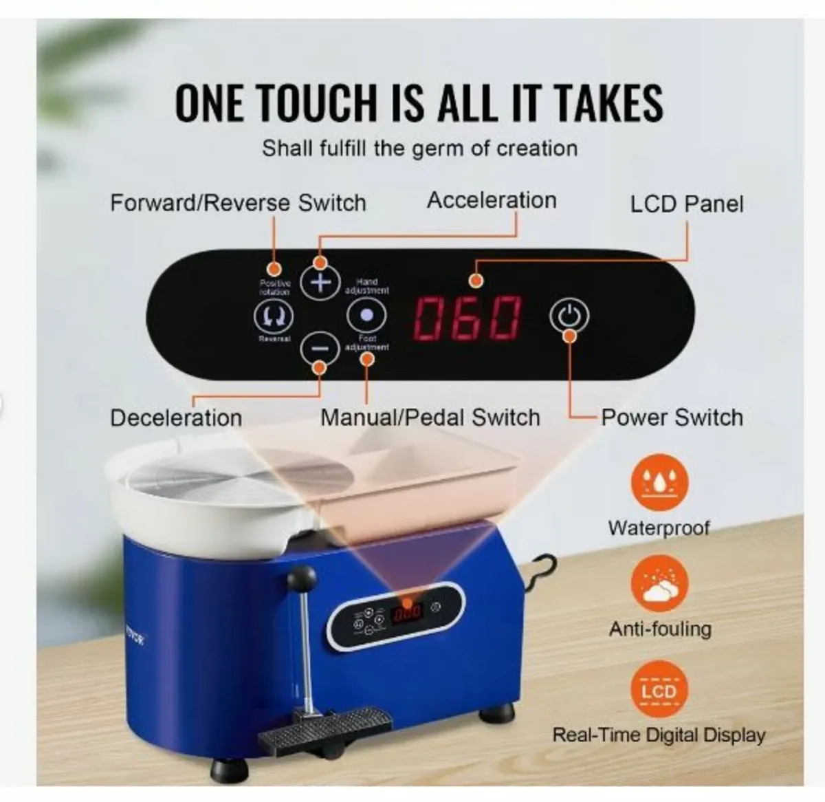 Pottery Wheel 27.9 cm Ceramic Wheel Foot - Image 2