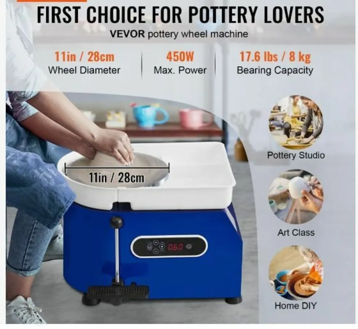 Pottery Wheel 27.9 cm Ceramic Wheel Foot - Image 4