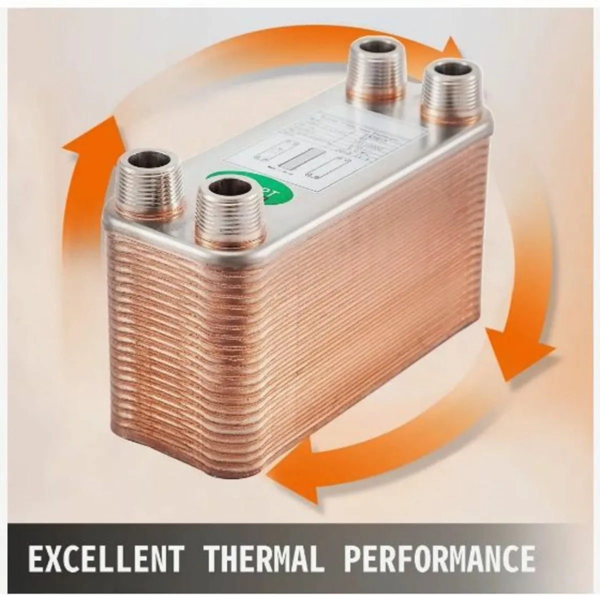 Heat Exchanger 3/4” MNPT Ports Brazed Plate - Image 1