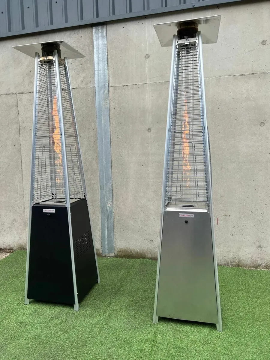 15kw Flame Tower Patio Heater - Stainless Steel - Image 1